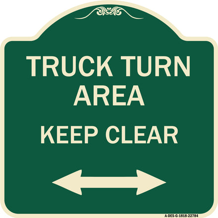 Truck Turn Area Keep Clear (With Bidirectional Arrow)