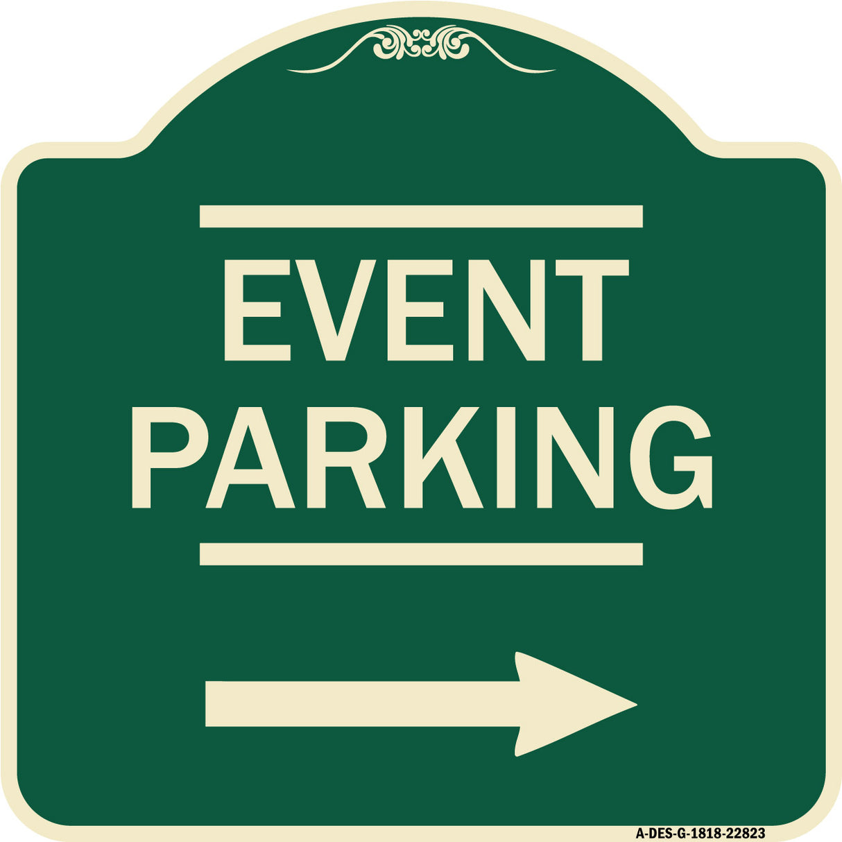 Thanks for Coming Turn Right for Exit Event Parking with Right Arrow