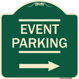 Thanks for Coming Turn Right for Exit Event Parking with Right Arrow