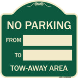 No Parking From - to with Blank Space
