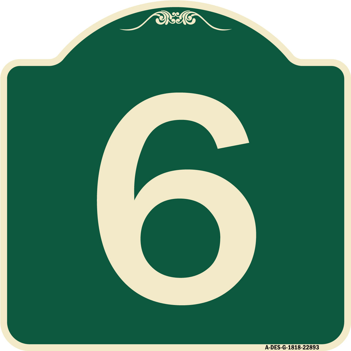 Sign with Number 6