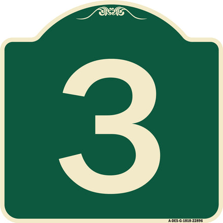 Sign with Number 3