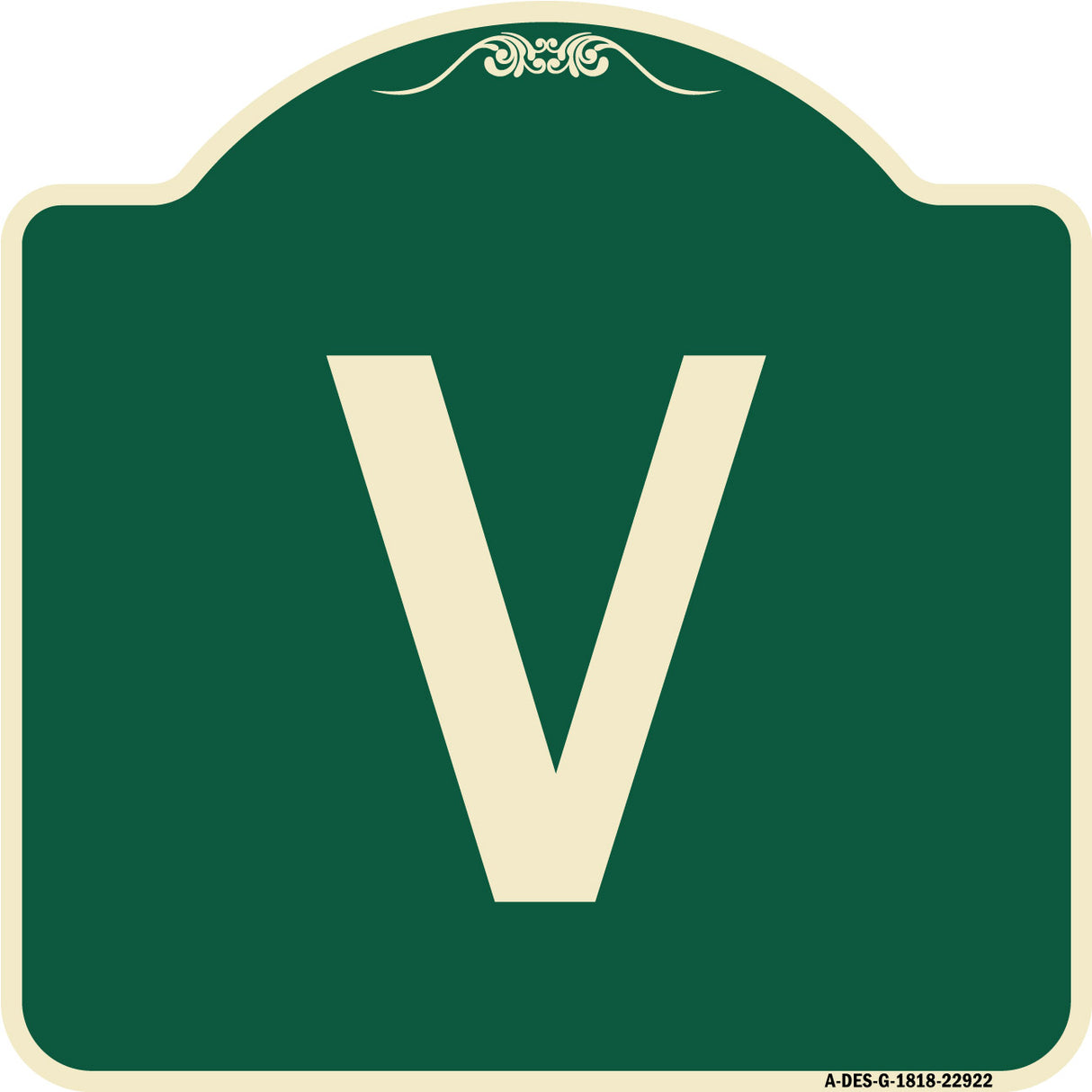 Sign with Letter V