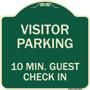 Reserved Parking Sign Visitor Parking 10 Min. Guest Check In