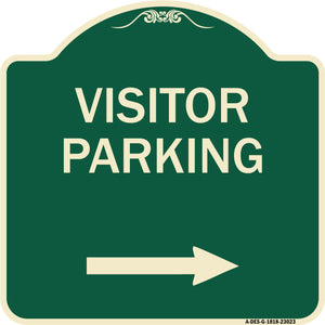 Reserved Parking Sign Visitor Parking (Arrow Pointing Right)