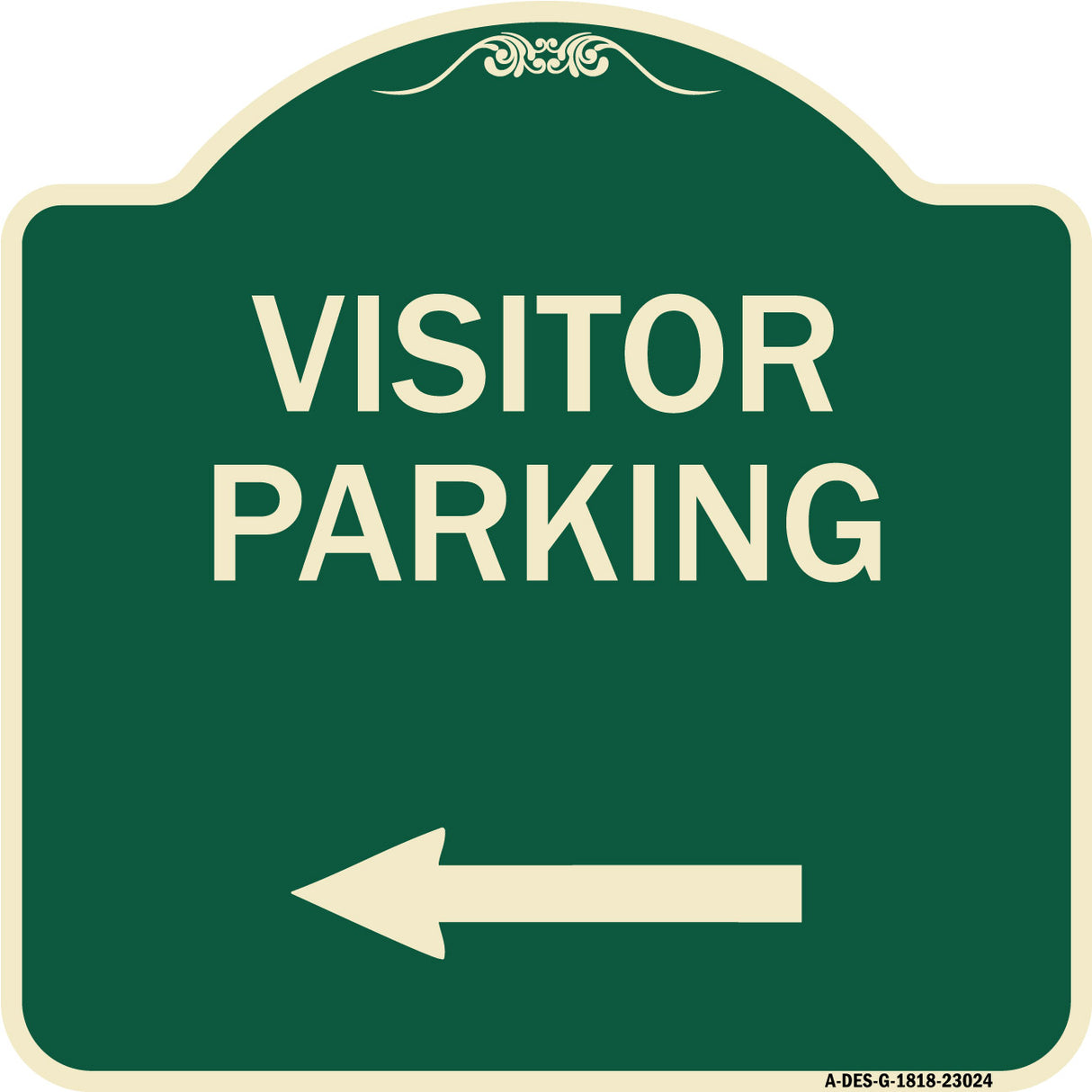 Reserved Parking Sign Visitor Parking (Arrow Pointing Left)