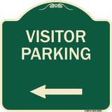 Reserved Parking Sign Visitor Parking (Arrow Pointing Left)