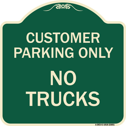 Reserved Parking Sign Customer Parking Only No Trucks