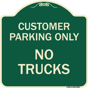 Reserved Parking Sign Customer Parking Only No Trucks