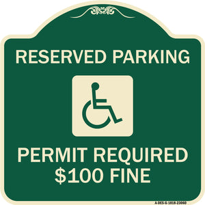 Reserved Parking Permit Required $100 Fine