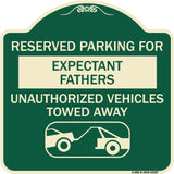 Reserved Parking for Expectant Fathers Unauthorized Vehicles Towed Away (With Tow Away Graphic)