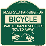 Reserved Parking for Bicycle Unauthorized Vehicles Towed Away (With Tow Away Graphic)