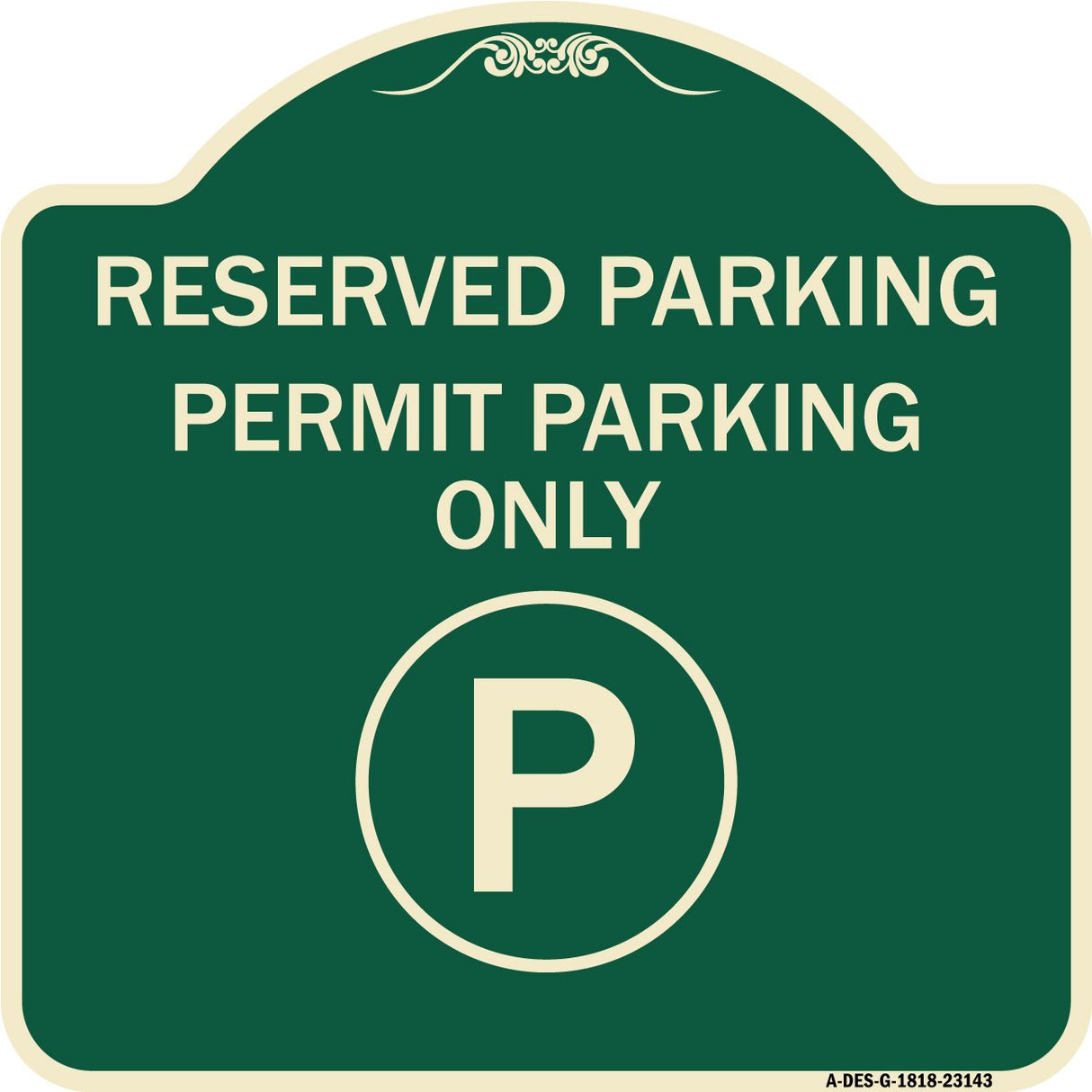 Reserved Parking - Permit Parking Only with Symbol