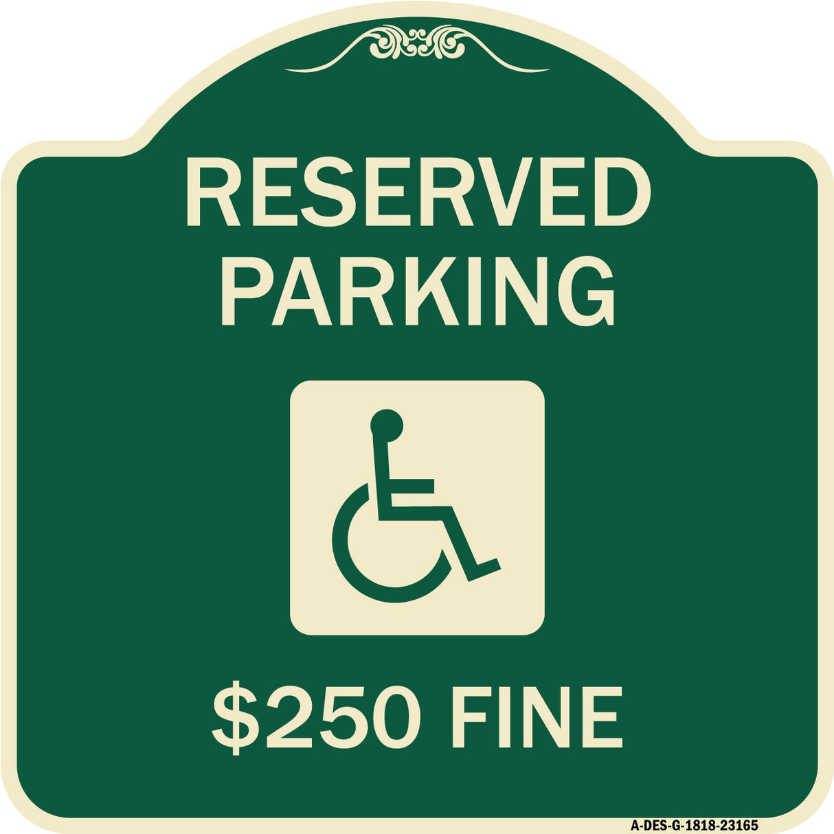 Reserved Parking $250 Fine (With Graphic)