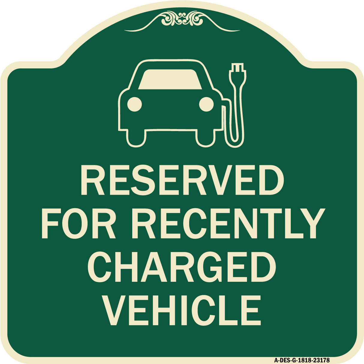 Reserved for Recently Charged Vehicle with Graphic