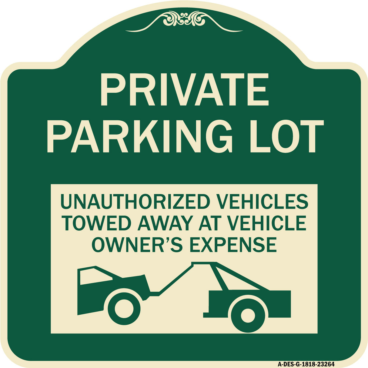Private Parking Lot Unauthorized Vehicles Towed at Owner Expense