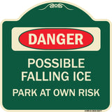 Possible Falling Ice - Park at Own Risk