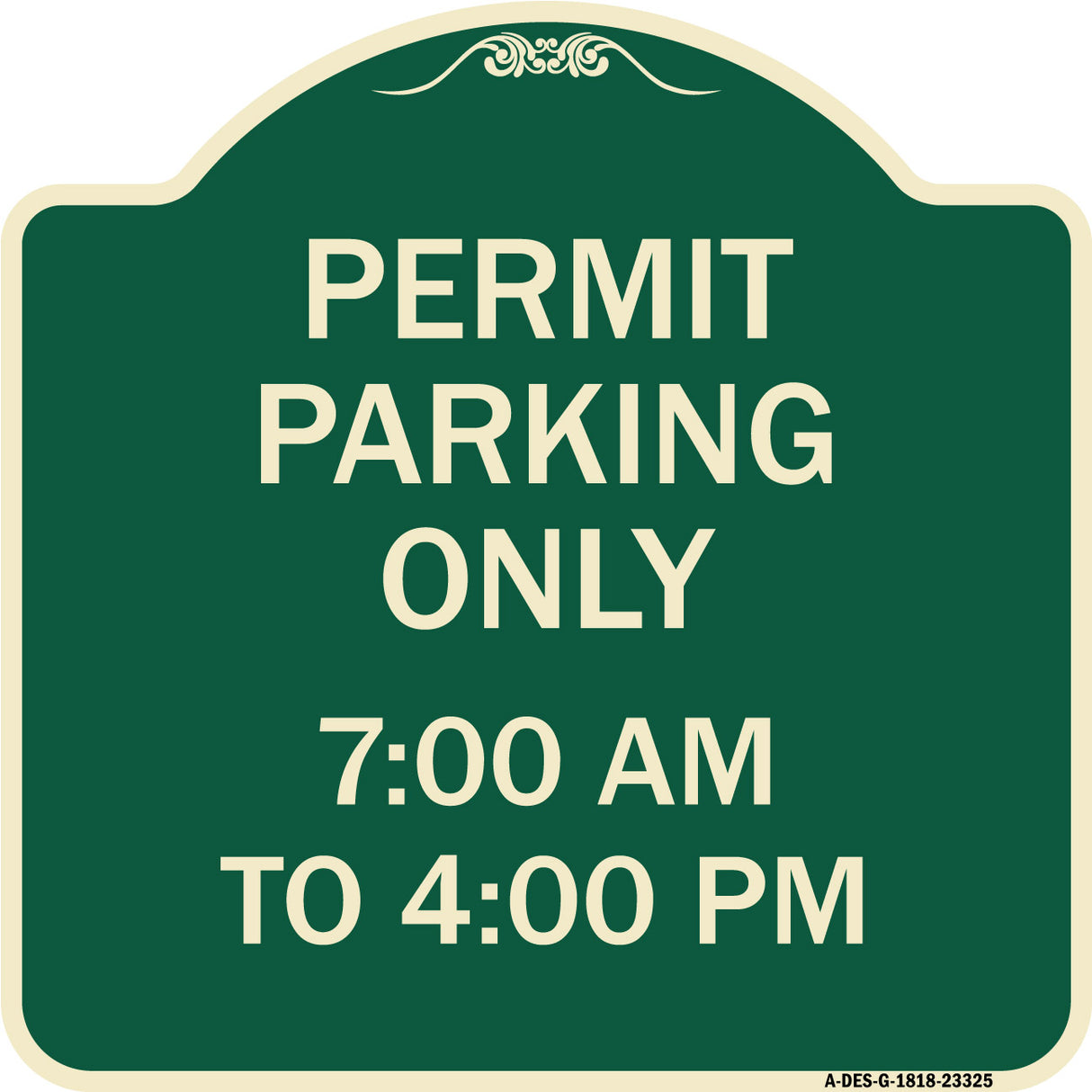 Permit Parking Only 7-00 Am to 4-00 Pm