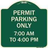 Permit Parking Only 7-00 Am to 4-00 Pm