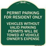Parking Permit Sign Permit Parking for Residents Only Vehicles Without Valid Parking Permits Will Be Towed