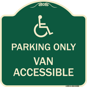 Parking Only Van Accessible (With Graphic)