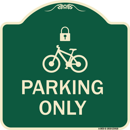 Parking Only (With Cycle and Lock Symbol)