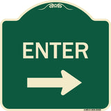Parking Lot Sign Enter Sign (Right Arrow)