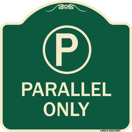 Parallel Parking Only Sign with Graphic