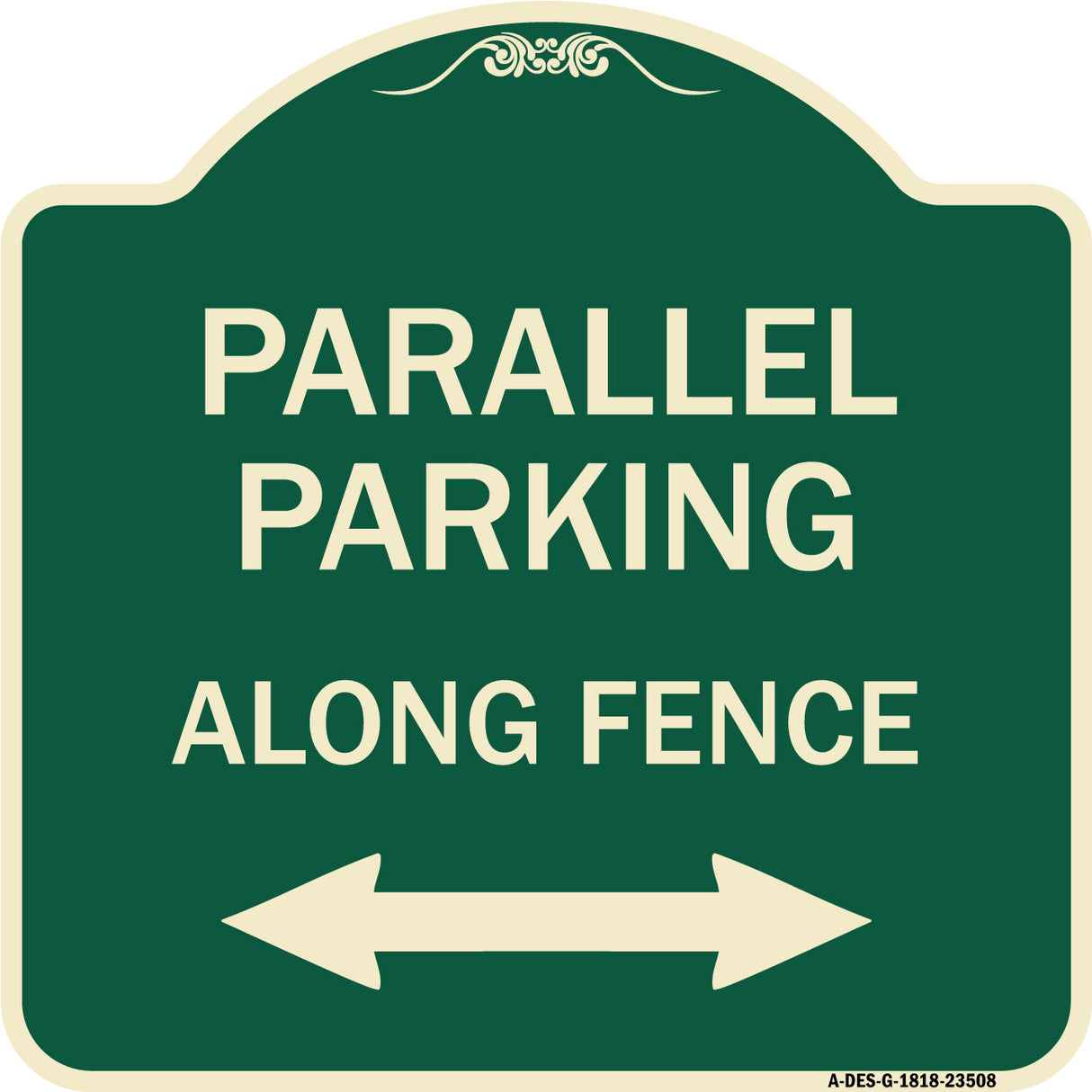 Parallel Parking - Along Fence (With Bidirectional Arrow)