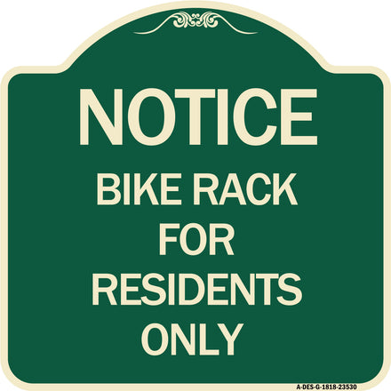 Notice Sign Bike Rack for Residents Only
