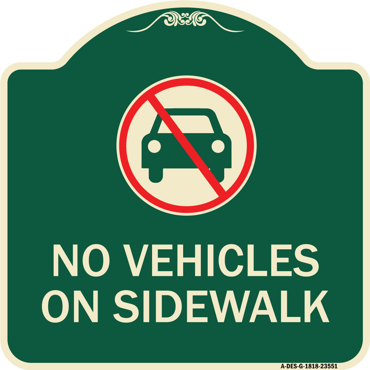 No Vehicles on Sidewalk