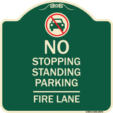 No Stopping Standing Fire Lane with Graphic