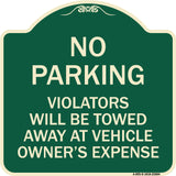 No Parking Violators Towed Away at Owner's Expense