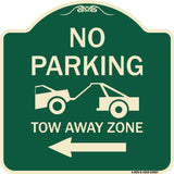No Parking Tow-Away Zone with Left Arrow