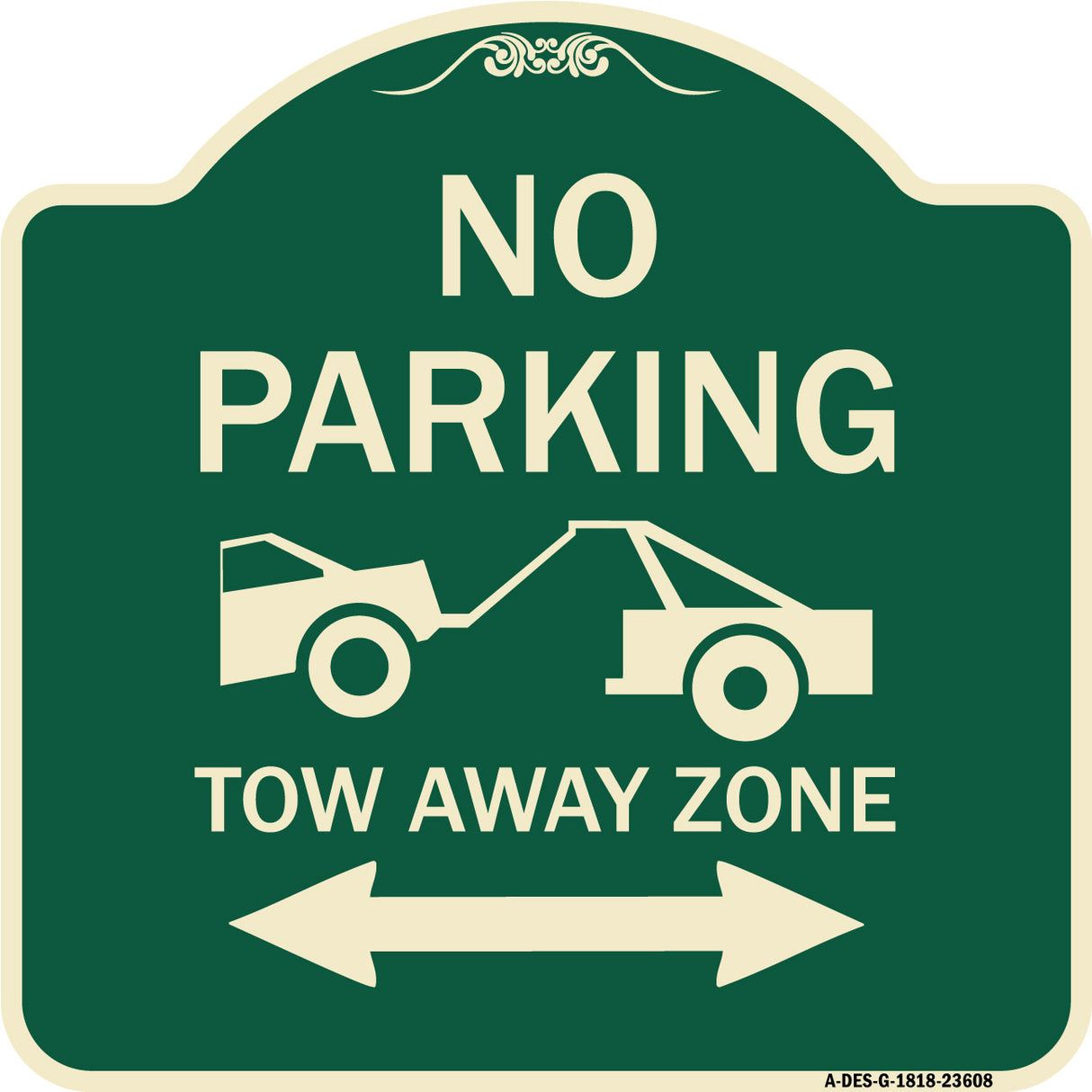 No Parking Tow-Away Zone with Bidirectional Arrow