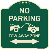 No Parking Tow-Away Zone with Bidirectional Arrow