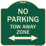 No Parking Tow Away Zone with Bidirectional Arrow