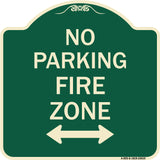 No Parking Fire Zone with Bidirectional Arrow