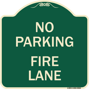 No Parking Fire Lane with Striped Border