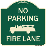 No Parking Fire Lane with Graphic