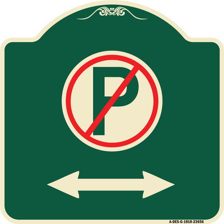No Parking Symbol with Bidirectional Arrow