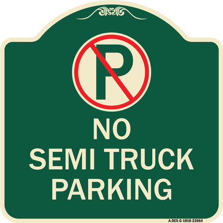 No Parking Sign No Semi Truck Parking with Symbol