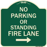 No Parking or Standing Fire Lane (With Right Arrow)