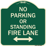 No Parking or Standing Fire Lane (With Bidirectional Arrow)