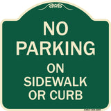 No Parking on Sidewalk or Curb