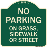 No Parking on Grass Sidewalk or Street
