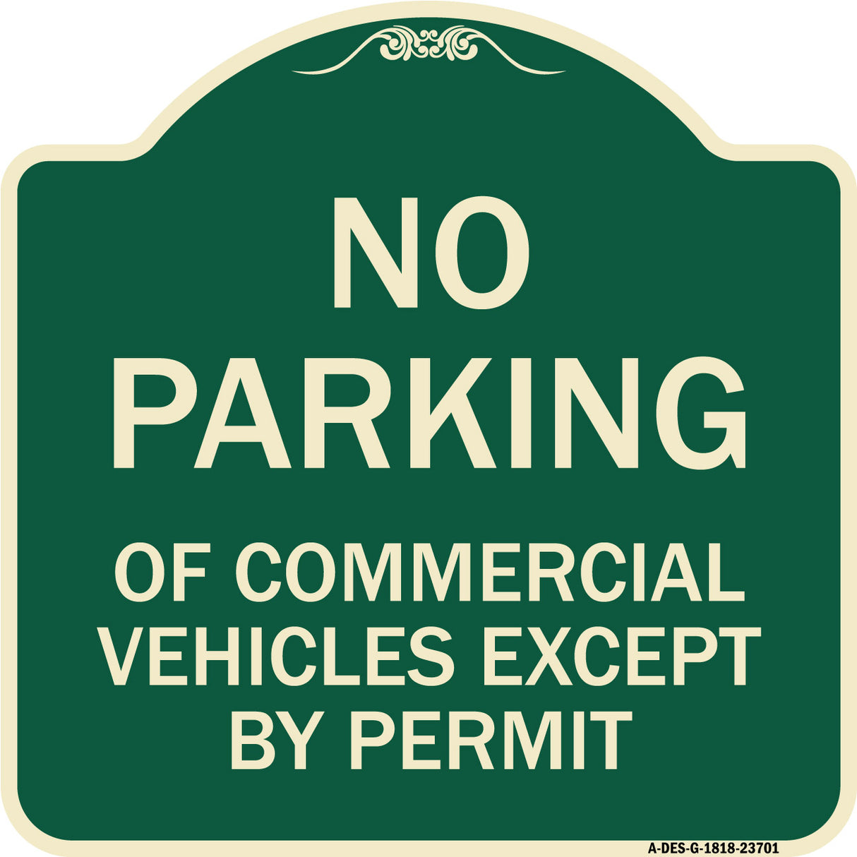 No Parking of Commercial Vehicles Except by Permit