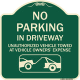 No Parking in Driveway Unauthorized Vehicles Towed