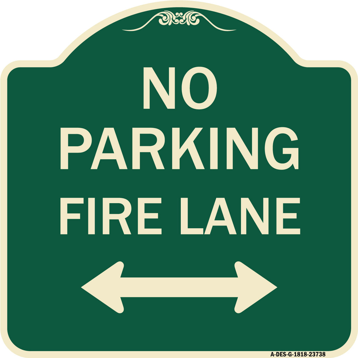 No Parking Fire Lane (With Bidirectional Arrow)