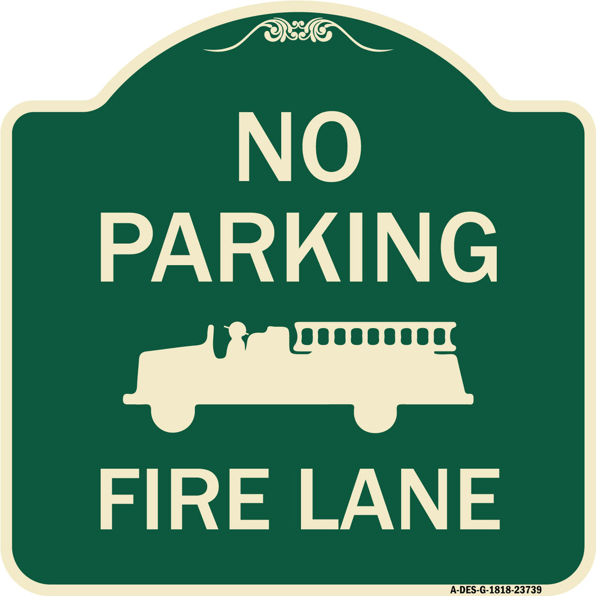No Parking Fire Lane (Fire Truck Symbol)
